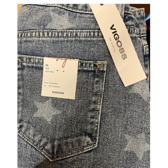 NWT Vigoss® Stars ACE 3" High Rise Denim Shorts | Size 26 - Picture 3 of 15